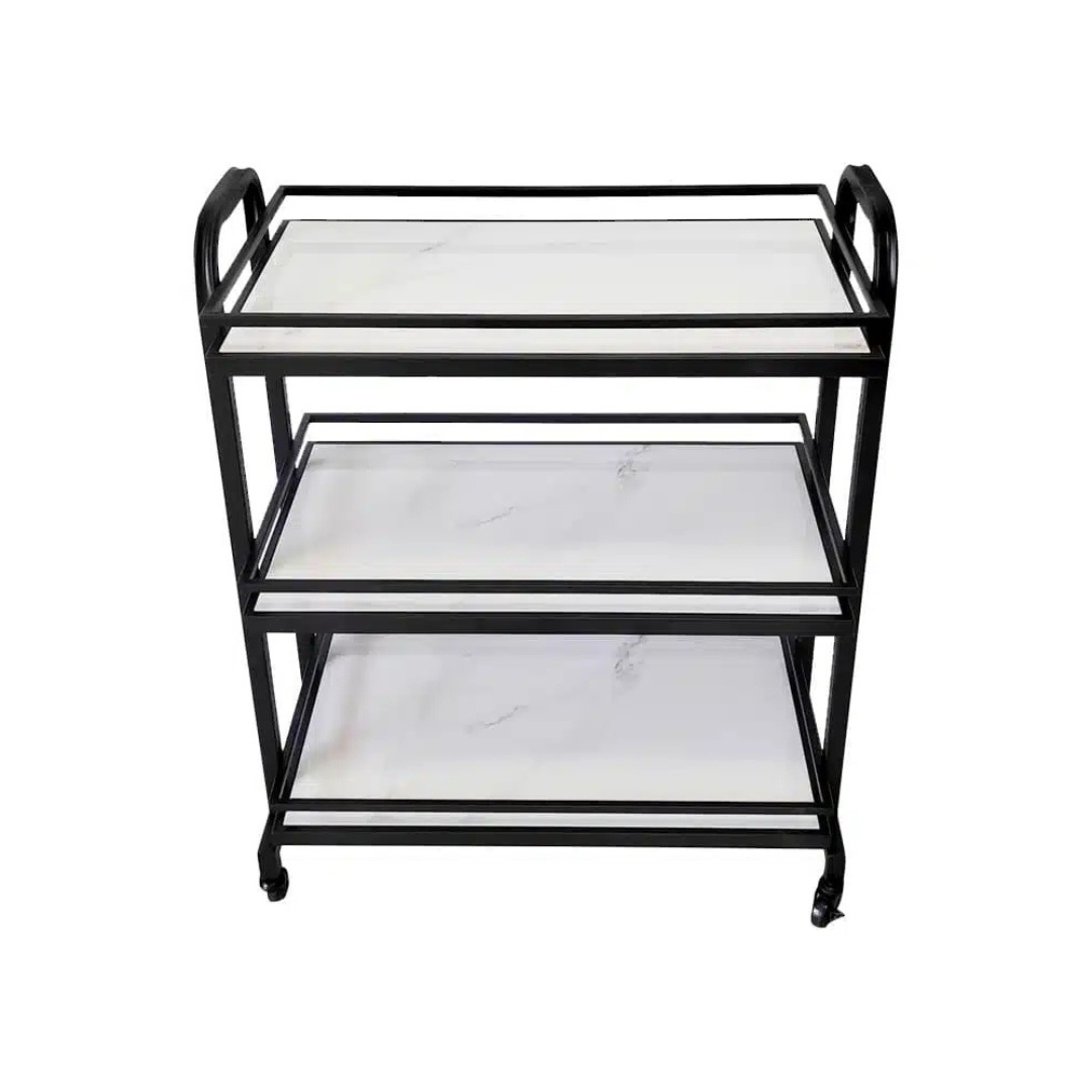 Samui Bar Cart - Black and White Marble image 3